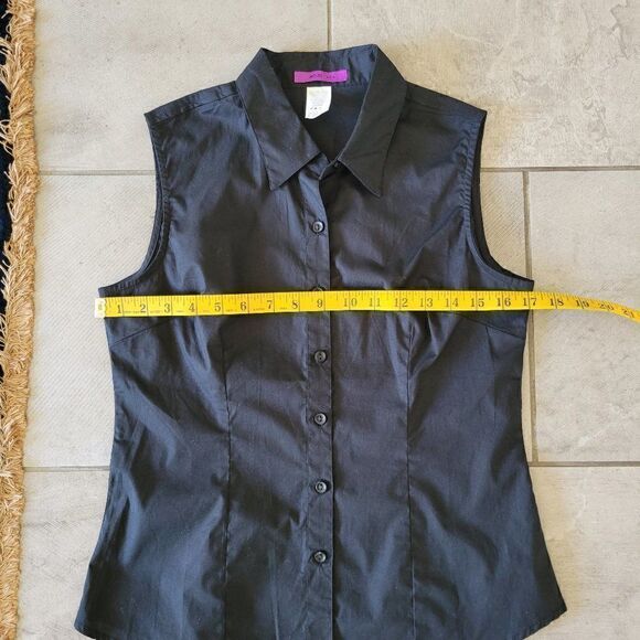 MOJO  Black Top  button down shirts size M‎ - Picture 5 of 5